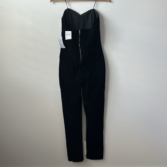 NWT Adelyn Rae BLACK Hayden Strapless Velvet Evening Cocktail Jumpsuit Small - Picture 6 of 9